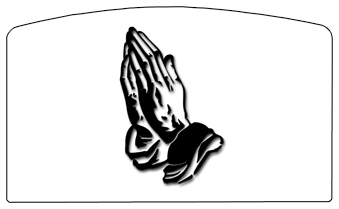 DACRO-516-BK-WT Black Praying Hands White